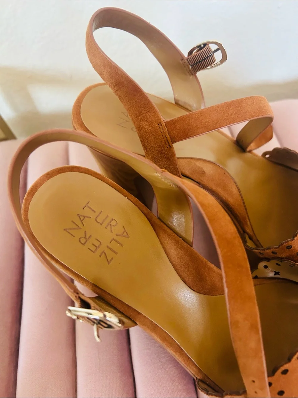 Suede Platform Slingback Sandals